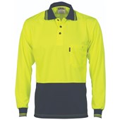 HiVis two tone  Polo LS yellownavy