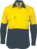 DNC HiVis 2 Tone CoolBreeze Cotton Shirt  Long sleeve
