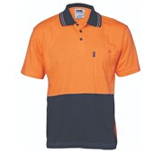 HiVis CoolBreeze Cotton Jersey Polo Shirt with Under Arm Cotton Mesh  SS