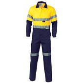 DNC HiVis CoolBreeze Two Tone Lightweight Cotton Coverall With 3M Reflective Tape