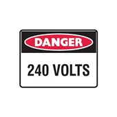 Danger 240 Volts Self Adhesive Vinyl H90mm x W125mm