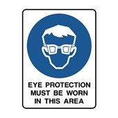 Eye Protection Must Be Worn In This Area Flute H600mm x W450mm