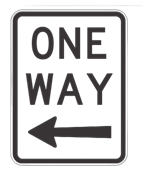600x800 One Way Arrow Left Symbolic NSW SPEC