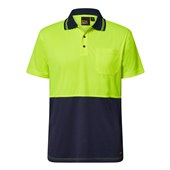 HI VIS LIGHTWEIGHT SHORT SLEEVE MICROMESH POLO WITH POCKET