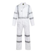 HI VIS COTTON DRILL COVERALL WITH CSR REFLECTIVE TAPE  NIGHT USE ONLY