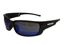 DENVER Premium Safety Glasses Black Frame  Blue Mirror Lens
