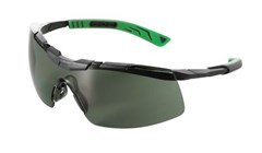 5X6 Safety Glasses GunmetalGreen Frame Smoke Lens 10 Pack