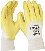 Sandfire Yellow nitrile 34 Dipped Jersey Glove