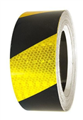 Reflective Warning Tape  75mm YellowBlack Striped
