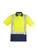 Mens Hi Vis Spliced Polo SS Shoulder Taped