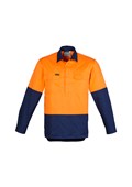 MENS HI VIS CLOSED FRONT LS SHIRT